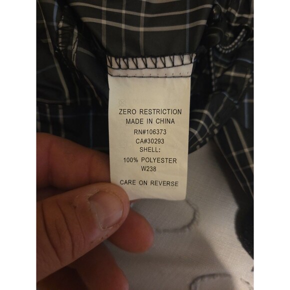 Zero Restriction Men’s Golf Jacket Full Zip Black Plaid Polyester Size Medium - Picture 8 of 12